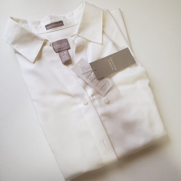 Chico's White Shirt Size 0.5 NWT - Picture 13 of 13